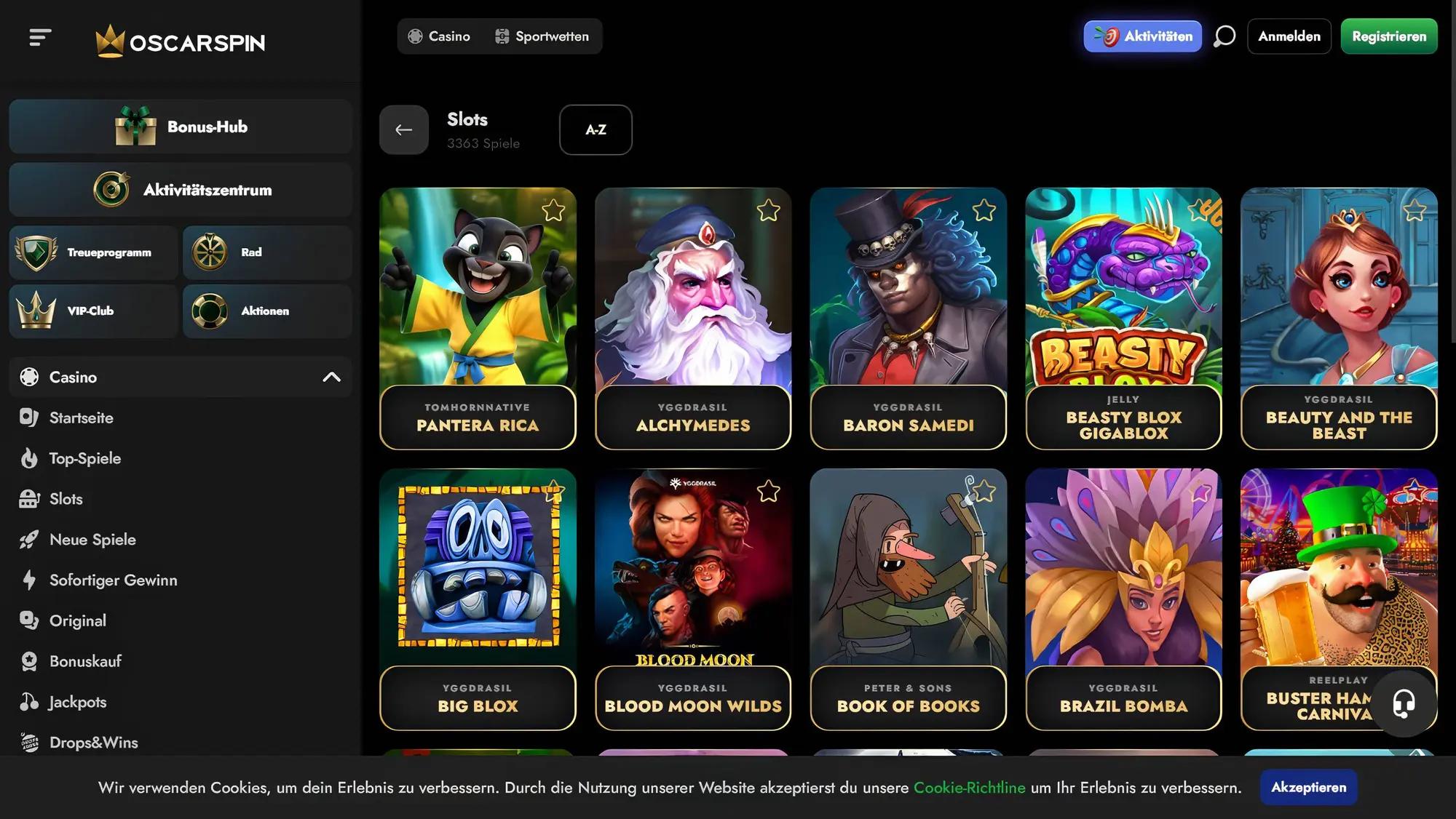 Oscarspin Slots Desktop